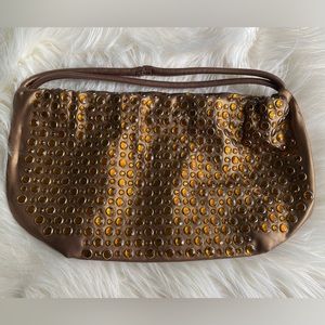 Shonda Roberts Amber Bronze Embellished Rhinestone Shoulder Bag